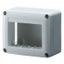 SELF-SUPPORTING DEVICE BOX  FOR SYSTEM DEVICE - SKIRT AND FRAMNE TRUNKING - 3 GANG - SYSTEM RANGE - WHITE RAL 9010 thumbnail 2