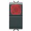 PUSH-BUTTON 1P 250V ac - NO 16A -  RED DIFFUSER - 1 MODULE - SATIN BLACK - CHORUSMART thumbnail 2