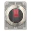 Illuminated selector switch actuator, RMQ-Titan, with thumb-grip, maintained, 2 positions, red, Front ring stainless steel thumbnail 5