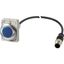 Indicator light, Flat, Cable (black) with M12A plug, 4 pole, 1 m, Lens Blue, LED Blue, 24 V AC/DC thumbnail 3