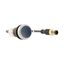 Illuminated pushbutton actuator, Flat, momentary, 1 N/O, Cable (black) with M12A plug, 4 pole, 1 m, LED Blue, Blue, Blank, 24 V AC/DC, Bezel: titanium thumbnail 11