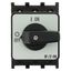 On-Off switch, P1, 40 A, flush mounting, 3 pole, with black thumb grip and front plate thumbnail 17