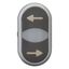 Double actuator pushbutton, RMQ-Titan, Actuators and indicator lights non-flush, momentary, White lens, black, black, inscribed, Bezel: titanium, arro thumbnail 5