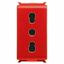 ITALIAN STANDARD SOCKET-OUTLET 250V ac - FOR DEDICATED LINES - 2P+E 16A DUAL AMPERAGE - P17-11 - 1 MODULE - RED - PLAYBUS thumbnail 2