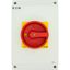 Safety switch, P3, 63 A, 3 pole, 1 N/O, 1 N/C, Emergency switching off function, With red rotary handle and yellow locking ring, Lockable in position thumbnail 57