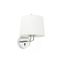 MONTREAL CHROME WALL LAMP WHITE LAMPSHADE thumbnail 1