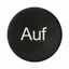 Button plate flat with inscription black with white "Auf" thumbnail 1