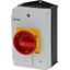 Main switch, P1, 40 A, surface mounting, 3 pole, 1 N/O, 1 N/C, Emergency switching off function, With red rotary handle and yellow locking ring, Locka thumbnail 3