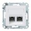 Exxact data socket - RJ45 Cat6 UTP - with fixing frame & centre plate - angled thumbnail 2