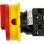 Main switch, T0, 20 A, flush mounting, 1 contact unit(s), 2 pole, Emergency switching off function, With red rotary handle and yellow locking ring thumbnail 8