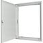 Flush-mounting door frame with sheet steel door and three-point turn-lock for 3-component system, W = 600 mm, H = 1760 mm, white thumbnail 2