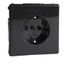 SCHUKO socket-outlet, shutter, screwless terminals, anthracite, Aquadesign thumbnail 2