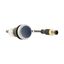 Illuminated pushbutton actuator, Flat, momentary, 1 N/O, Cable (black) with M12A plug, 4 pole, 1 m, LED Blue, Blue, Blank, 24 V AC/DC, Bezel: titanium thumbnail 10