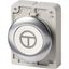 Pushbutton, RMQ-Titan, flat, momentary, White, inscribed, Front ring stainless steel, ON/OFF thumbnail 2