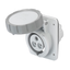 10° ANGLED FLUSH-MOUNTING SOCKET-OUTLET HP - IP66/IP67 - 2P+E 16A >50-250V d.c. - GREY - 3H - SCREW WIRING thumbnail 1