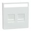 Cen.pl. f. 2-gng modular jack w. label fld & dust slide, lotus white, Sys. Des. thumbnail 3