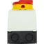 Main switch, T0, 20 A, surface mounting, 3 contact unit(s), 3 pole, 2 N/O, Emergency switching off function, With red rotary handle and yellow locking thumbnail 1