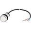 Pushbutton, Flat, momentary, 1 N/O, Cable (black) with non-terminated end, 4 pole, 3.5 m, White, Blank, Bezel: titanium thumbnail 4