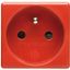 FRENCH STANDARD SOCKET-OUTLET 250V ac - FOR DEDICATED LINES - 2P+E 16A - 2 MODULES - RED - SYSTEM thumbnail 2
