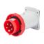 STRAIGHT FLUSH MOUNTING INLET - IP67 - 3P+E 32A 380-440V 50/60HZ - RED - 3H - SCREW WIRING thumbnail 2
