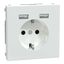 Merten - USB charger + schuko socket-outlet - 2.4A 16A - lotus white thumbnail 2