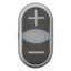 Double actuator pushbutton, RMQ-Titan, Actuators and indicator lights non-flush, momentary, White lens, black, black, inscribed, Bezel: titanium, arro thumbnail 10