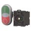 Double actuator pushbutton, RMQ-Titan, Actuators and indicator lights non-flush, momentary, 1 NC, 1 N/O, White lens, LED element, 85 - 264 V AC, green thumbnail 4