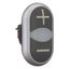 Double actuator pushbutton, RMQ-Titan, Actuators and indicator lights non-flush, momentary, White lens, black, black, inscribed, Bezel: titanium, arro thumbnail 7