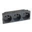 MOSAIC 3X2P+E FRENCH STANDARD INCLINED 45 PREWIRED SOCKET ANTHRACITE thumbnail 1