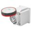 10° ANGLED SURFACE-MOUNTING SOCKET-OUTLET - IP67 - 3P+E 63A 380-415V 50/60HZ - RED - 6H - SCREW WIRING thumbnail 2