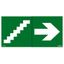 Label - for emergency lighting luminaires - stairs on right - 100 x 200 mm thumbnail 1