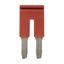 Short bar for terminal blocks 4 mm² push-in plus models, 2 poles, red thumbnail 1