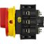 Main switch, P3, 63 A, flush mounting, 3 pole, 2 N/O, 2 N/C, Emergency switching off function, With red rotary handle and yellow locking ring thumbnail 34