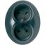 Renova - double socket outlet - 2P - 16 A - 250 V AC - black thumbnail 2