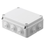 JUNCTION BOX WITH PLAIN SCREWED LID - IP55 - INTERNAL DIMENSIONS 190X140X70 - WALLS WITH CABLE GLANDS - GWT960ºC - GREY RAL 7035 thumbnail 1