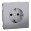 SCHUKO socket-outlet, shutter, screwl. term., stainless steel, System Design thumbnail 2