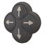 Position pushbutton, RMQ-Titan, Actuators non-flush, momentary, 4-fold, opposing pushbuttons mechanically interlocked, Bezel: black, arrow up thumbnail 2