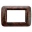 TOP SYSTEM PLATE - IN TECHNOPOLYMER - 3 GANG - ENGLISH WALNUT - SYSTEM thumbnail 2