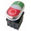 Double actuator pushbutton, RMQ-Titan, Actuators and indicator lights non-flush, momentary, 1 NC, 1 N/O, White lens, LED element, 85 - 264 V AC, green thumbnail 1