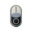 Double actuator pushbutton, RMQ-Titan, Actuators and indicator lights non-flush, momentary, White lens, white, black, inscribed, Bezel: titanium thumbnail 4