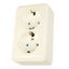 PRIMA - double socket-outlet with side earth - 16A, beige thumbnail 2