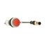 Pushbutton, Flat, momentary, 1 NC, Cable (black) with M12A plug, 4 pole, 0.2 m, red, Blank, Bezel: titanium thumbnail 17