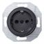 Renova - single socket outlet - 2P + E - 16 A - 250 V - black thumbnail 2