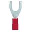 Fork crimp cable shoe, insulated, red, 0.5-1.0mmý, M6 thumbnail 1