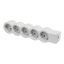 MOES STD SCH 5X2P+E WITHOUT CABLE WHITE/GREY thumbnail 1