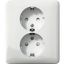 Exxact double socket-outlet earthed screw white thumbnail 3