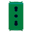 ITALIAN STANDARD SOCKET-OUTLET 250V ac - FOR DEDICATED LINES - 2P+E 16A DUAL AMPERAGE - P17-11 - 1 MODULE - GREEN - PLAYBUS thumbnail 1
