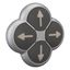 Position pushbutton, RMQ-Titan, Actuators non-flush, momentary, black, 4-fold, opposing pushbuttons not mechanically interlocked, Bezel: titanium, arr thumbnail 6