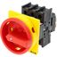 Main switch, P1, 25 A, flush mounting, 3 pole, Emergency switching off function, With red rotary handle and yellow locking ring, Lockable in the 0 (Of thumbnail 11