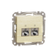 Double DATA Outlet CAT 6 STP, Sedna Design & Elements, RJ45, Wood brich thumbnail 5